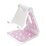 Support de t�l�phone pliable avec strass rose et blanc accessoire de bureau mignon et brillant pour smartphone ...
