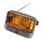 Support de t�l�phone portable sans fil 3 en 1 r�tro tv, mini enceinte portative bluetooth basse, cadre ...