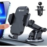 Support telephone voiture, [3 en 1][plus stable], porte t�l�phone portable avec clip et ventouse rotation ...