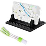 Support de tlphone pour voiture avec brosse pour grille d'aration, support universel en silicone antidrapa ...