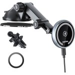 Support telephone voiture induction pour magsafe, 15w magntique chargeur sans fil voiture pour iphone ...