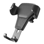 Support telephone voiture solide cuir noir