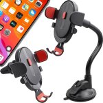 Support t�l�phone voiture, ventouse qualit� militaire & clip stable, rotatif a 360 pour tableau, compatible ...