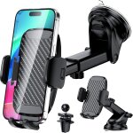 Support t�l�phone voiture, [ventouse ultra puissante & clip stable] porte telephone voiture 3 en 1 accroche ...