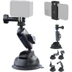 Support a ventouse en aluminium a 360 avec double boule rotative pour gopro, gps, dash cams, insta360 ...