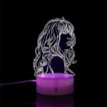 Taylor swift 3d night light lampe de table avec t�l�commande et smart touch, 16 couleurs lampe de chevet ...