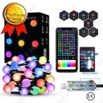 Tdâ® app smart point contrôle balle guirlande lumineuse petite boule blanche en cuir ligne lumières de ... Tdâ® app smart point contrôle balle guirlande lumineuse petite boule blanche en cuir ligne lumières de ...