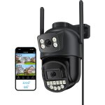 Tea - camera exterieur, avec double objectif 6mp, 2. 4 / 5g, filaire, camera surveillance wifi, 360, ...
