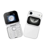 T�l�phone � clapet double ecran 1. 8 pouce double sim bluetooth fm argent yonis