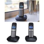 T�l�phone dect r�tro�clair� noir avec identification de l�appelant
