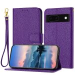 T�l�phone etui pour google pixel 8a flip folio motif de liti�re l�ther pu portefeuille titulaire de fentes ...