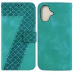 T�l�phone etui pour iphone 16 plus cuir pu motif en relief portefeuille fonction de fente de carte couverture ...