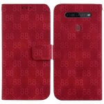 Tlphone etui pour lg k51s / k41s double 8 gaufr cuir pu titulaire de la carte bicelle portefeuille ...