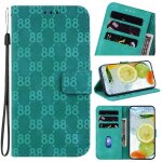 Tlphone etui pour lg k51s / k41s double 8 gaufr cuir pu titulaire de la carte bicelle portefeuille ...
