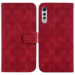 Tlphone etui pour lg velvet 4g / 5g titulaire de la carte double 8 gaufr portefeuille couverture cuir ...