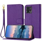 T�l�phone etui pour motorola moto g72 flip folio l�ther pu portefeuille motif de liti�re titulaire de ...