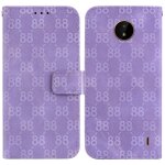 Tlphone etui pour nokia c20 / c10 double 8 gaufr titulaire de la carte cuir pu portefeuille couverture ...