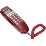 Tlphone filaire recomposant cran lcd petit tlphone fixe filaire pour bureau  domicile rouge. [u70] ...