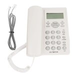 Telephone filaire semi - mains libres avec ecran lcd et haut - parleur, alarmes de groupe 3, blanc Telephone filaire semi - mains libres avec ecran lcd et haut - parleur, alarmes de groupe 3, blanc