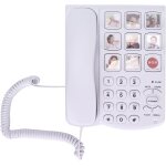 Tlphone fixe filaire a gros boutons pour personnes ages, aucune batterie requise, numro demaison ...
