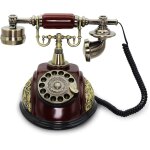 T�l�phone fixe r�tro avec platine - t�l�phone rotatif antique - style vintage europ�en - d�coration de ...