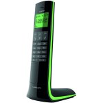 Telephone fixe sans fil sans rpondeur noir vert
