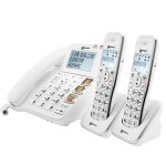 Téléphone fixe senior amplifié avec 2 combinés sans fil répondeur geemarc blanc Téléphone fixe senior amplifié avec 2 combinés sans fil répondeur geemarc blanc
