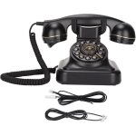 T�l�phone fixe vintage, t�l�phone r�tro filaire classique, el�gant t�l�phone de bureau europ�en a l'ancienne ...