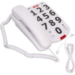 Téléphone a gros boutons pour personnes agées, téléphone fixe filaire classique simple volume réglable ... Téléphone a gros boutons pour personnes agées, téléphone fixe filaire classique simple volume réglable ...