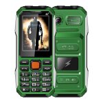 T�l�phone incassable 4g etanche antichoc batterie 6800mah dual sim 2. 4 pouces led fm sos vert yonis
