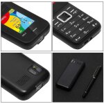 T�l�phone portable 1. 77 pouces 1800mah bluetooth fm mp3 mp4 dual sim noir or yonis