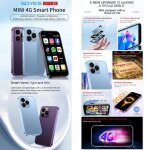 T�l�phone portable 4g android 10 3 pouces 2gb + 16gb double sim cam�ra 5mp violet yonis