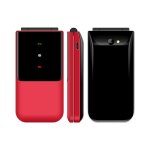 Tlphone portable  clapet 1. 77 pouces double sim bluetooth fm batterie longue dure rouge yonis