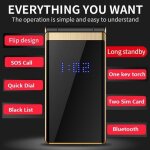 T�l�phone portable � clapet grandes touches double sim sos mega batterie or yonis