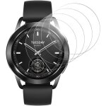 Tempered glass screen protector for xiaomi watch s3 4 pieces [9h hardness] [clear hd] [bubble free] [anti ...