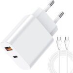 Tianyi - adaptateur secteur usbc 20w chargeu 2 port prise type - c en usb a chargeur rapide iphone, ...