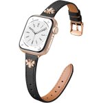 Tianyi - bracelet cuir etroit compatible avec bracelet apple watch 38mm 40mm 41mm, bracelet cuir fin ...