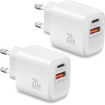 Tianyi - chargeur rapide usb c (pack de 2), adaptateur secteur 20w avec usb c, embout prise double port ... Tianyi - chargeur rapide usb c (pack de 2), adaptateur secteur 20w avec usb c, embout prise double port ...