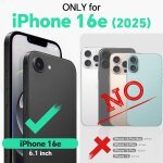 Tianyi - coque 2 - en - 1 pour iphone 16e, housse dragonne dtachable cuir synthtique [rfid blocage] ...