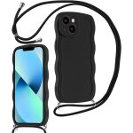Tianyi - coque avec cordon pour iphone 13 mini 5, 4 , wave frame silicone etui avec collier rglable ...