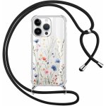 Tianyi - coque pour iphone 13 pro 6, 1 pouces avec cordon, motif de fleurs sauvages aesthetic etui laniere ...