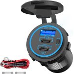 Tianyi - prise de chargeur de voiture: 96wdual pd & quick charge 3. 0 prise usb 12v / 24v ports avec ...