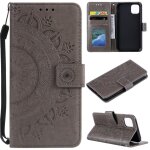 Tongez etui pour xiaomi redmi 13 4g etui portefeuille bicelle cuir pu gaufrage totem - gris