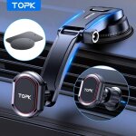 Topk - support de tlphone magntique pour voiture, support mains libres 2 en 1, carte prada, grille ...