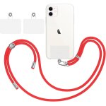 Tour de cou telephone portable cordon collier laniere universel [rouge] + 2 patchs de fixation supplementaires ...
