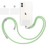 Tour de cou telephone portable cordon collier laniere universel [vert clair] + 2 patchs de fixation supplement ...