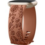 Tournesol grav� bracelet compatible avec bracelet fitbit versa 3 / fitbit versa 4 / fitbit sense / fitbit ...