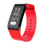 Tracker fitness t6: bracelet intelligent oled moniteur cardiaque et pression sanguine rouge yonis