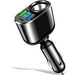 Trahoo - chargeur voiture 186w � multiprise 90w, charge rapide 66w usb - c pd 30w, adaptateur avec 2 ...