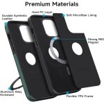 Trahoo - coque en cuir avec support [logo view] pour iphone 14 plus 6, 7 pouces, etui en cuir magntique ...